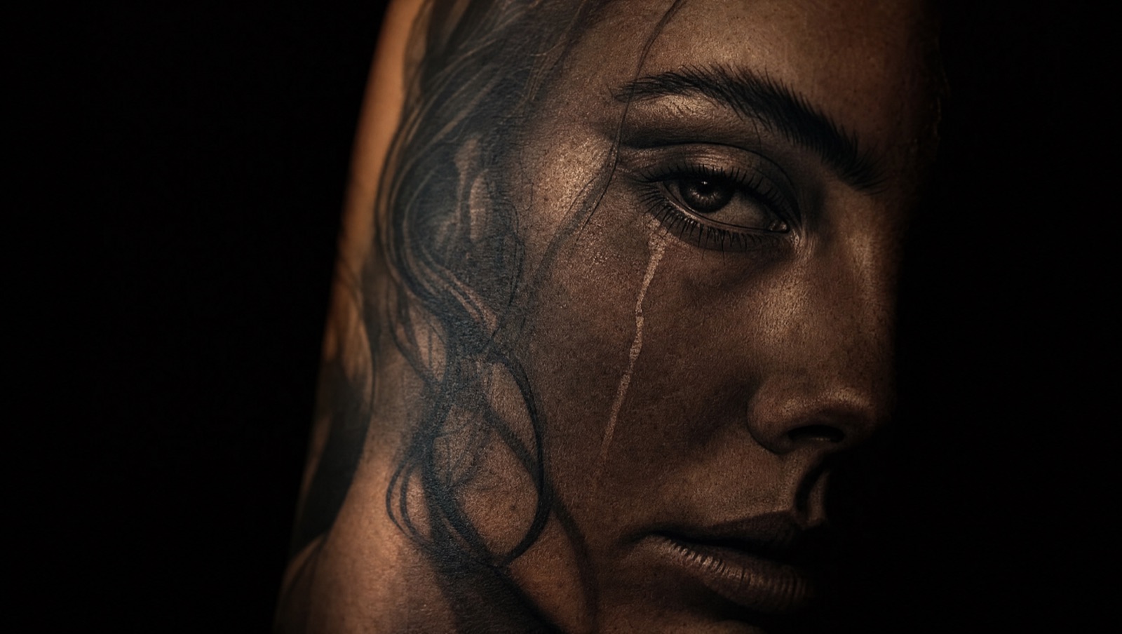 Fotorealistisches Porträt-Tattoo – Konzeptvisual